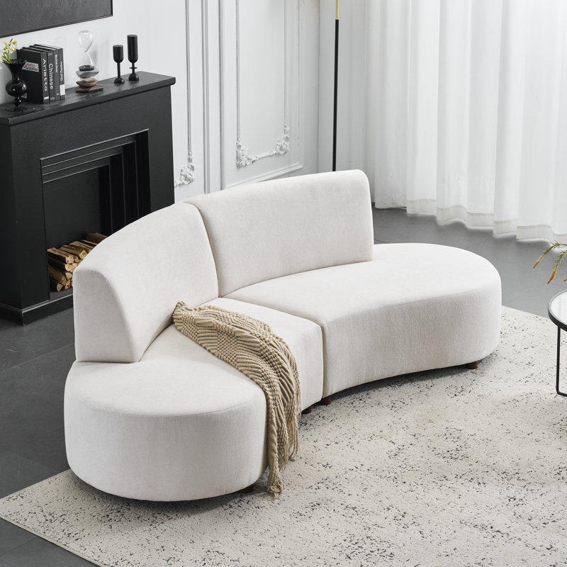 Canapé modulaire incurvé moderne Cirrus, L 91 po x P 42,5 po x H 30,7 po