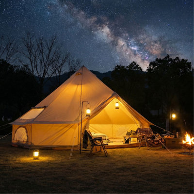 Tente de campement 4 saisons 16,4 pi Bell, imperméable avec yourte Glamping, pour 10 personnes