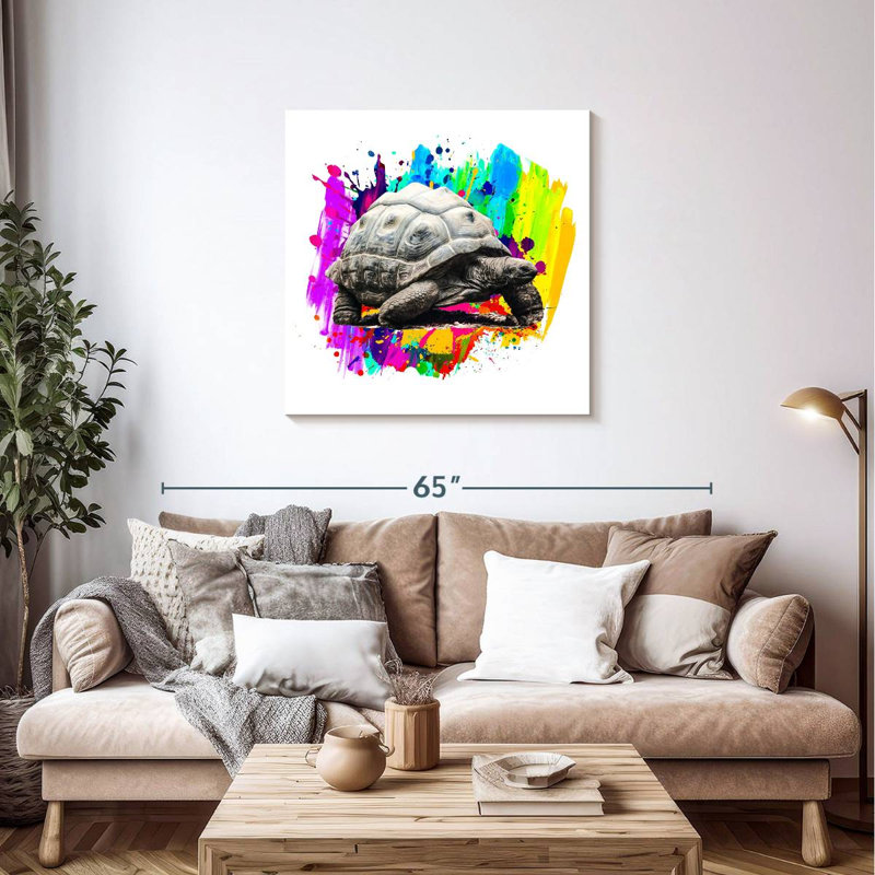 Crowle Colorful Splash Tortoise, 36" H x 36" W