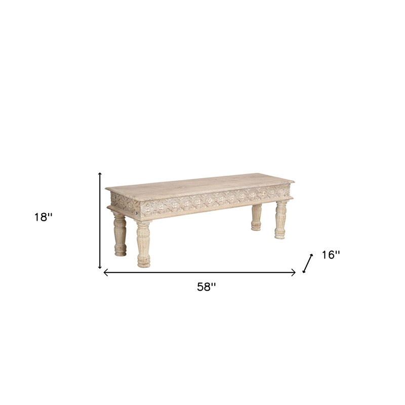 Banc de salle à manger en bois massif 58 po