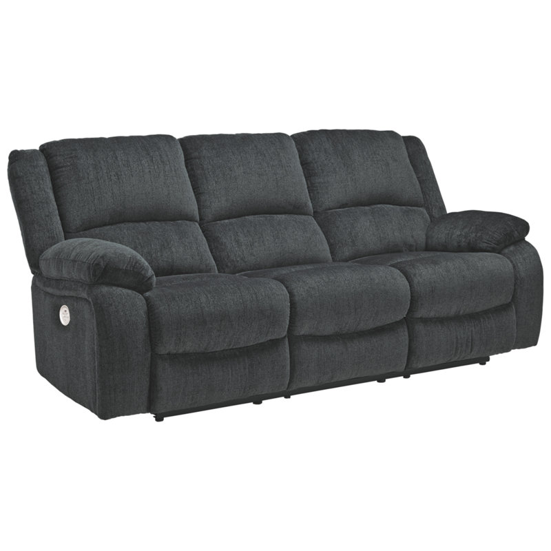 Dametris 88" Pillow Top Arm Reclining Sofa, Dark Gray