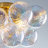 3-Light Dimmable Semi Flush Mount Ceiling Light With Smoky Gray & Colorful Swirled Glass Globe Bubbles-1594392889