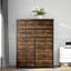 Commode 16 tiroirs pour chambre à coucher, commode haute avec tiroirs de rangement en tissu-1050114694
