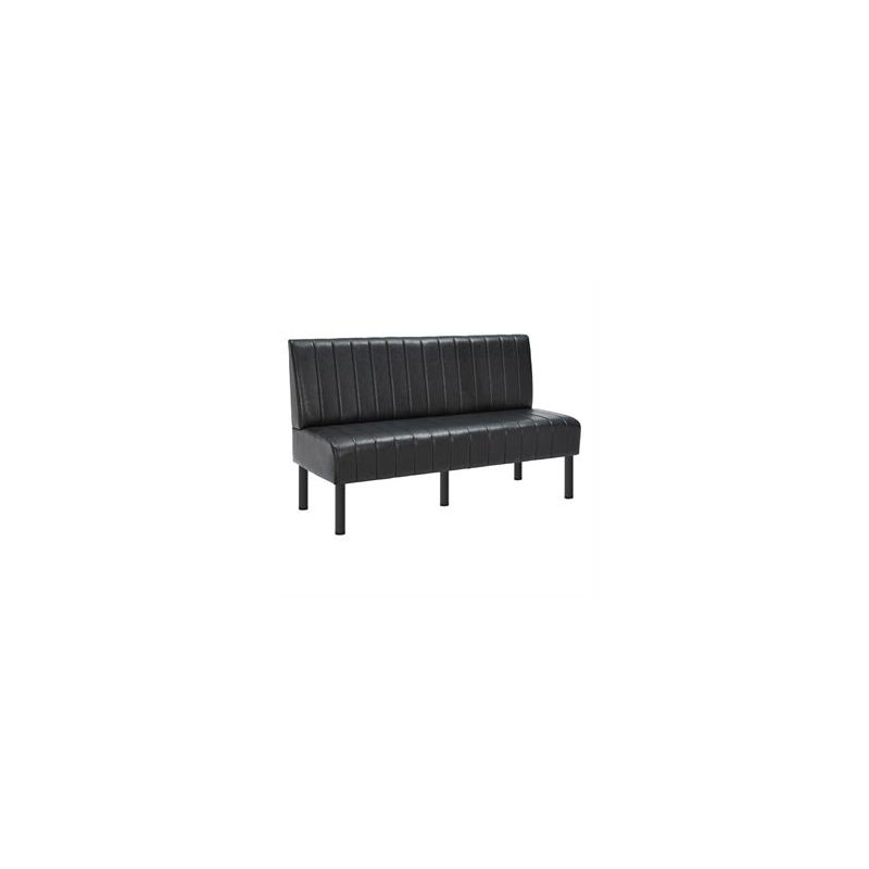 Cabine simple L 60 po x H 36 po avec siège rembourré noir et dossier à canal vertical, H 36 po x l 60 po x P 24 po