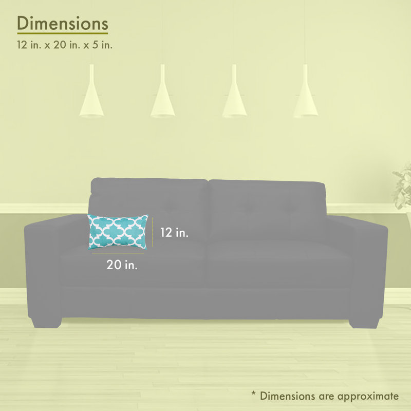 Housse et insert de coussin rectangulaire d'extérieur Trellis, sarcelle