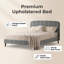 Structure de lit double tapissier pleine grandeur, sans sommier, lin, sable et vert-1627118620-1627304716