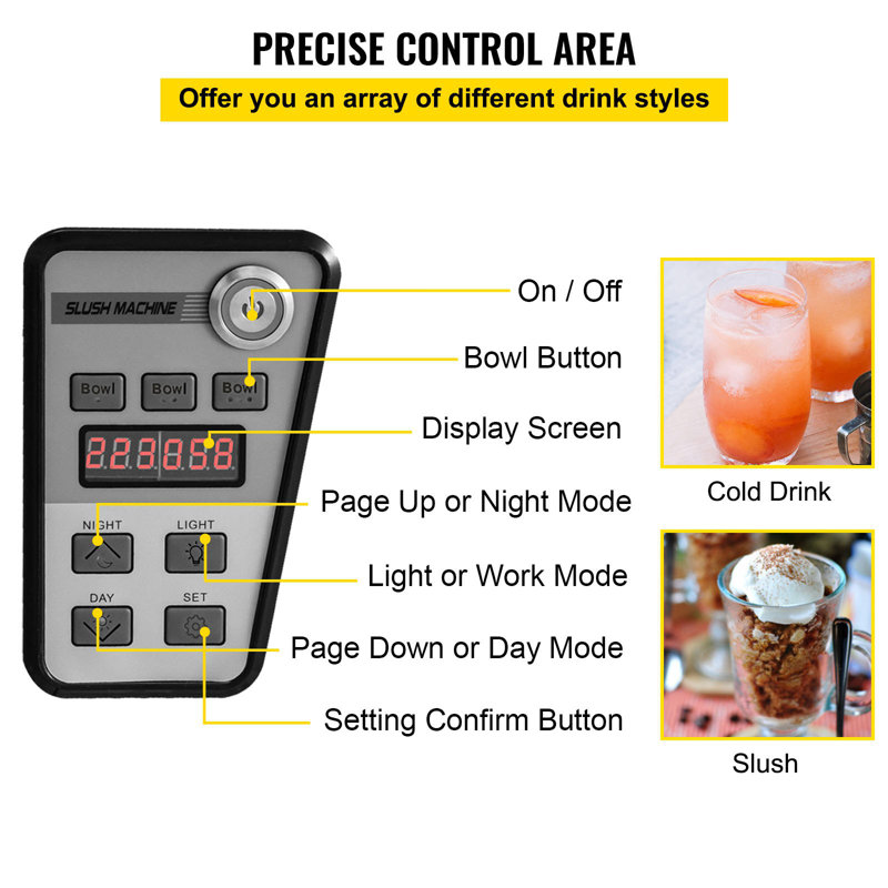 Slushy Machine, 10L 1 Tank Slushie Machine For Home, 600W Commercial Slushy Machine, Machine A Slush For Frozen Drinks Automatic Clean, Slushy Machine For Home Supermarkets Cafes Restaurants