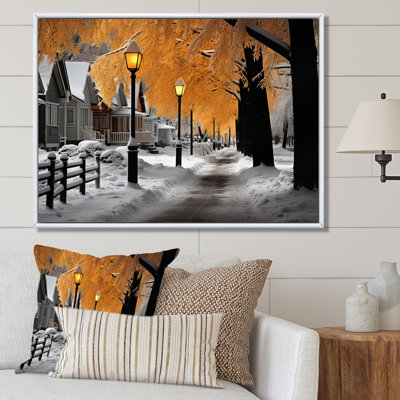 Monochromes d'hiver Street Charm I - paysages, art mural sur toile
