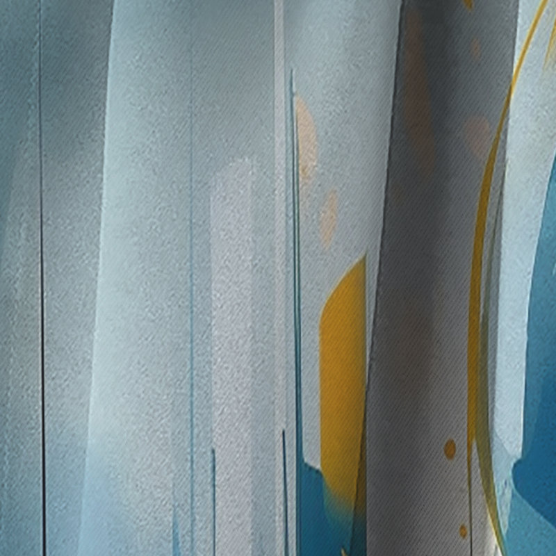 Bleu et jaune pierre fluide I - Rideau de marbre abstrait - Rideau de marbre occultant - 1 panneaux, L 52 po x L 84 po
