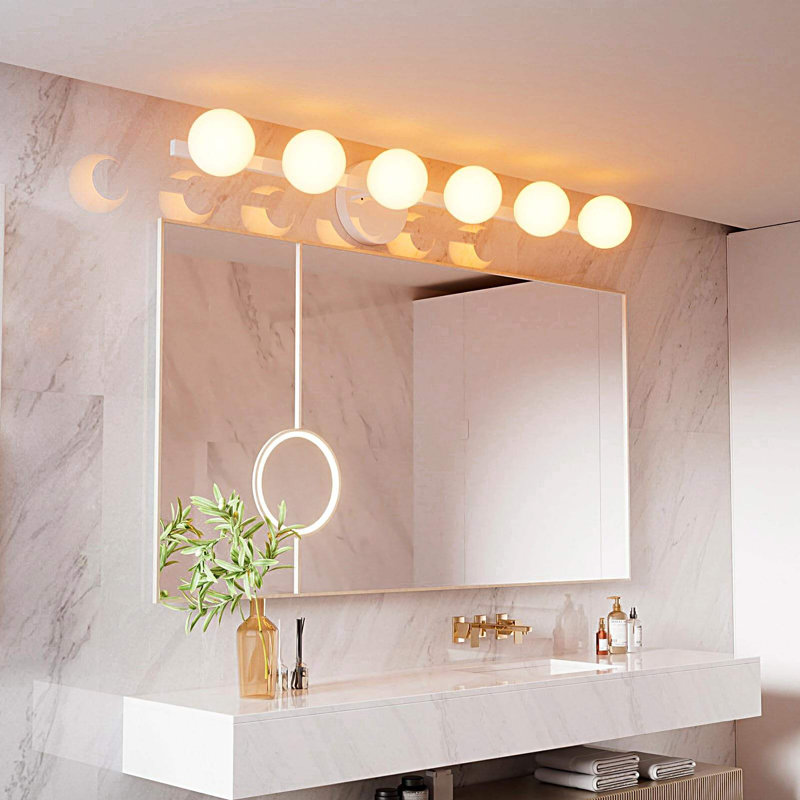 Luminaire de meuble-lavabo moderne léger - globes en plastique, ampoules à intensité variable G9 incluses et installation facile (120 V