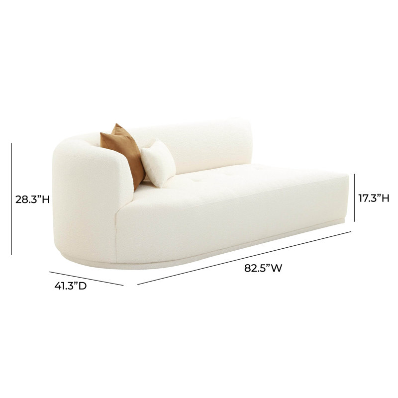 Cloteen Boucle Modular LAF Loveseat, Crème