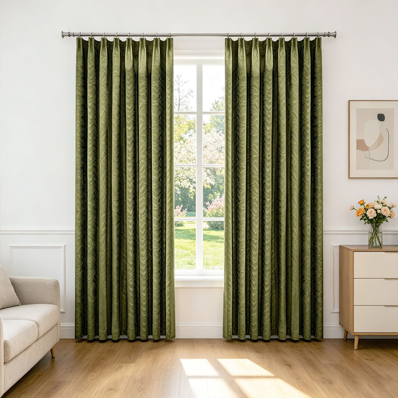 2 Panels Curtains, Bedroom Blackout, Living Room Blackout, Striped Blackout Fabric, 79" W x 103" L