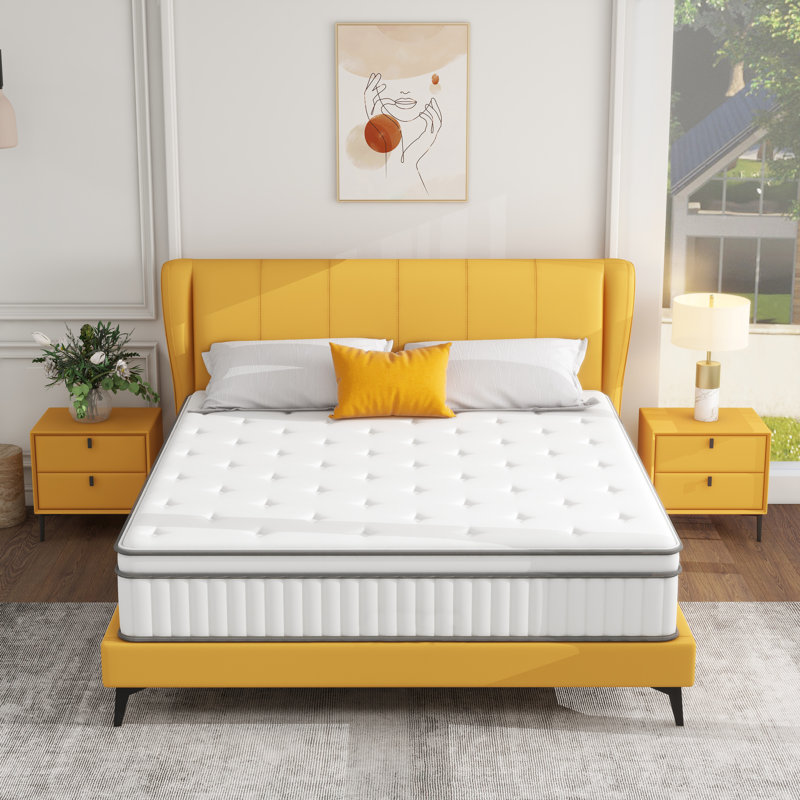 Hybrid Mattress,Memory Foam Hybrid  Springs Mattresses, Medium Feel Mattress For Pressure Relief, 14", Queen
