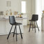 Tabourets de bar ergonomiques noirs modernes, similicuir et métal, cuisine et maison