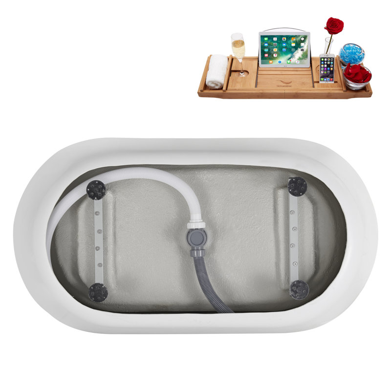 Baignoire autoportante 48 "avec drain interne Streamline, Laiton brossé