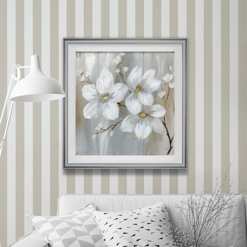 Été - reproduction d'art, H 17,5 po x l 17,5 po x P 1,5 po, Encadrement argenté