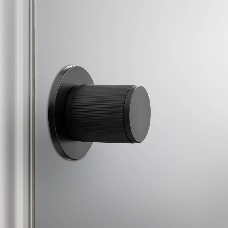 Cylindrical Knob with Round Rosette, Welders Black