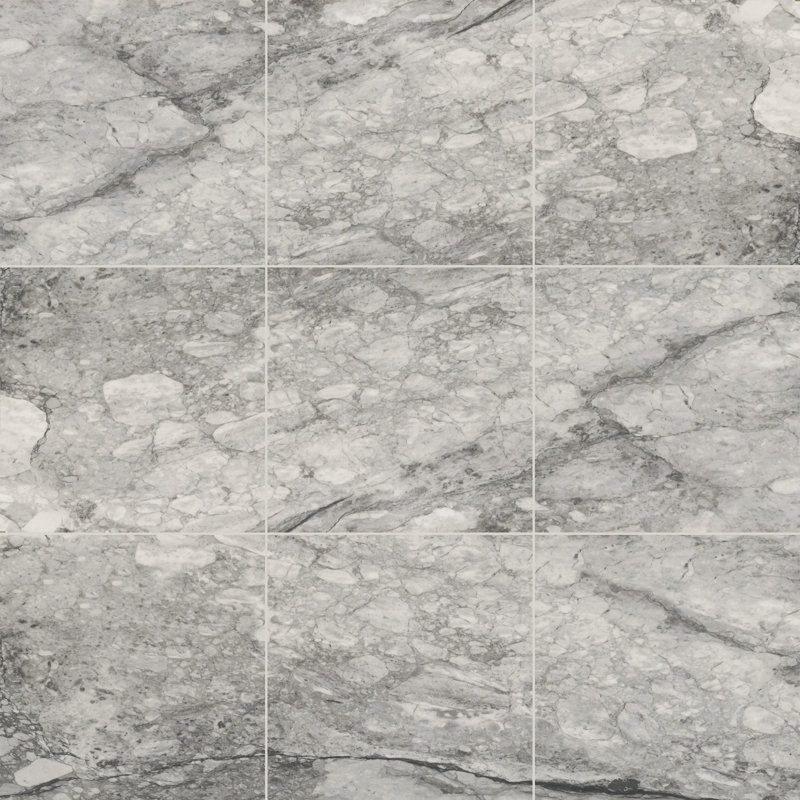 Zola 24 in. x 24 in. Matte Porcelain Marble Look Floor and Wall Tile, Stratus Griya