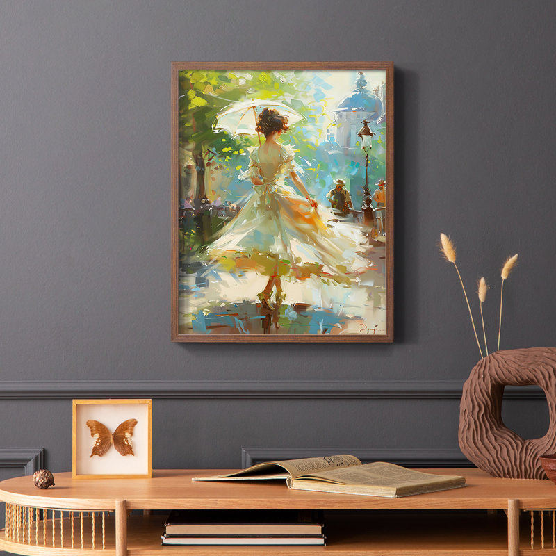 WOMEN-CCXCV - Reproduction d'art encadrée de qualité supérieure - prête à être accrochée, Noyer, H 14 po x l 11 po
