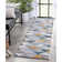 Clivia Geometric Triangles Blue/Mint/Ivory Area Rug