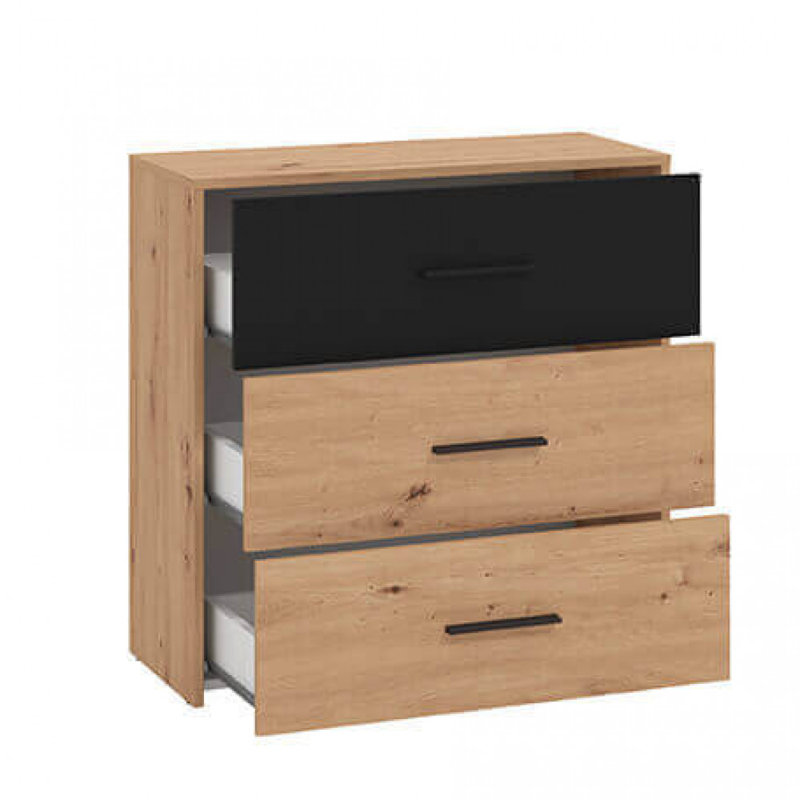 Carnstroan 128.5cm W Bilaminate Chipboard Bedside Table