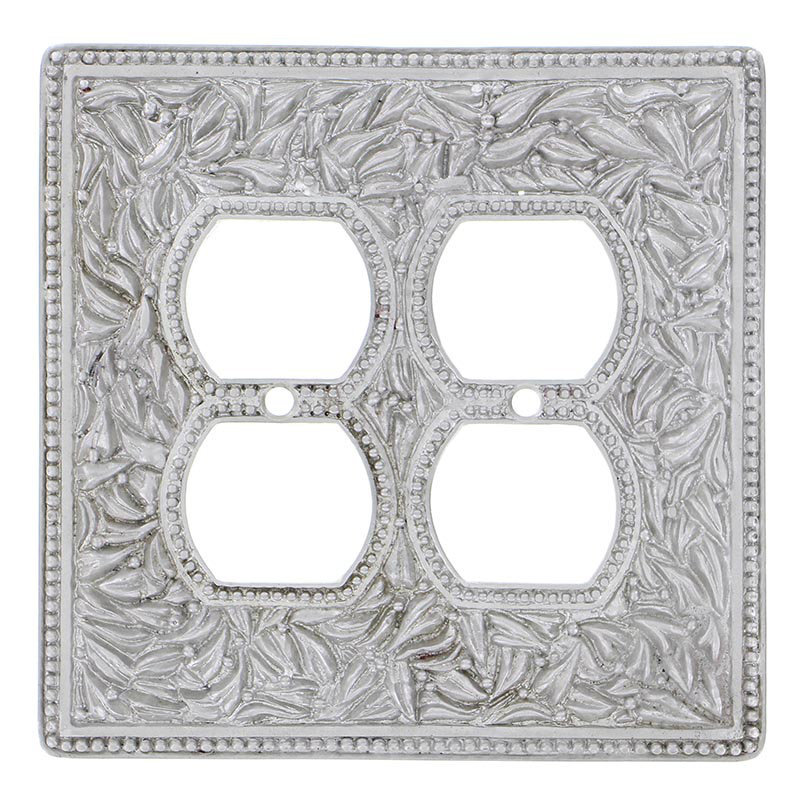 San Michele 2-Gang Duplex Outlet Wall Plate, Satin Nickel