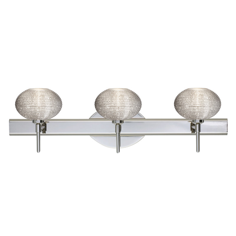 Éclairage pour meuble-lavabo 3 lumières Lasso, Nickel satiné, Paillettes, Incandescent