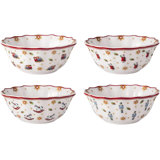 Villeroy & Boch Toy's Delight Anniversary Christmas Collection Bowl Set of 4, 1 Each of Santa, Nutcracker, Locomotive and Rocking Horse, Premium Porcelain, 4-piece Set, 5.75x2.25 in