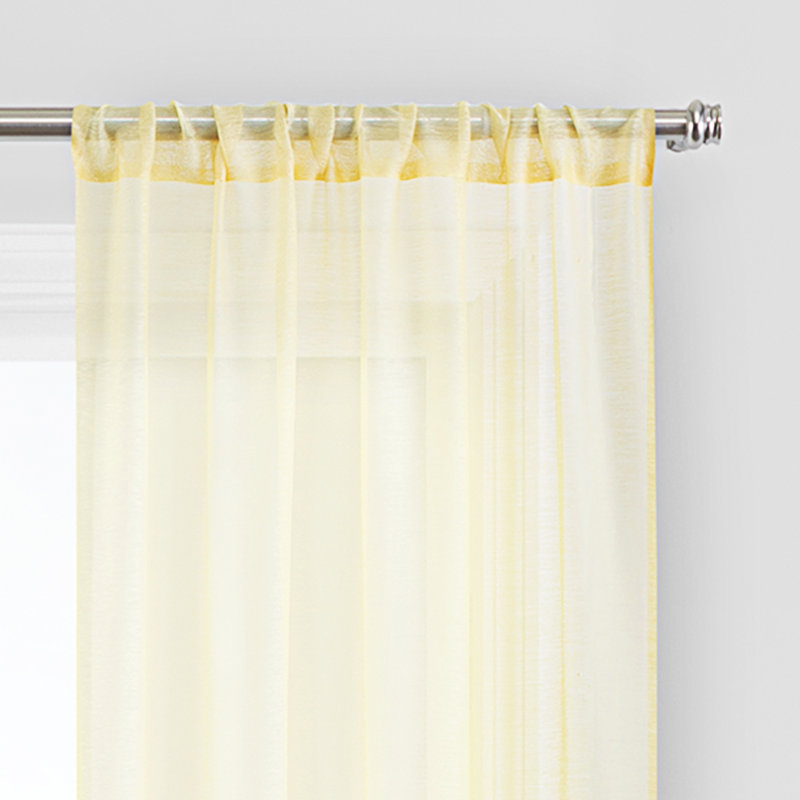 Vue Textured Voile Sheer 37 x 63 Curtain Panel in Yellow, 37" W x 63" L, Yellow