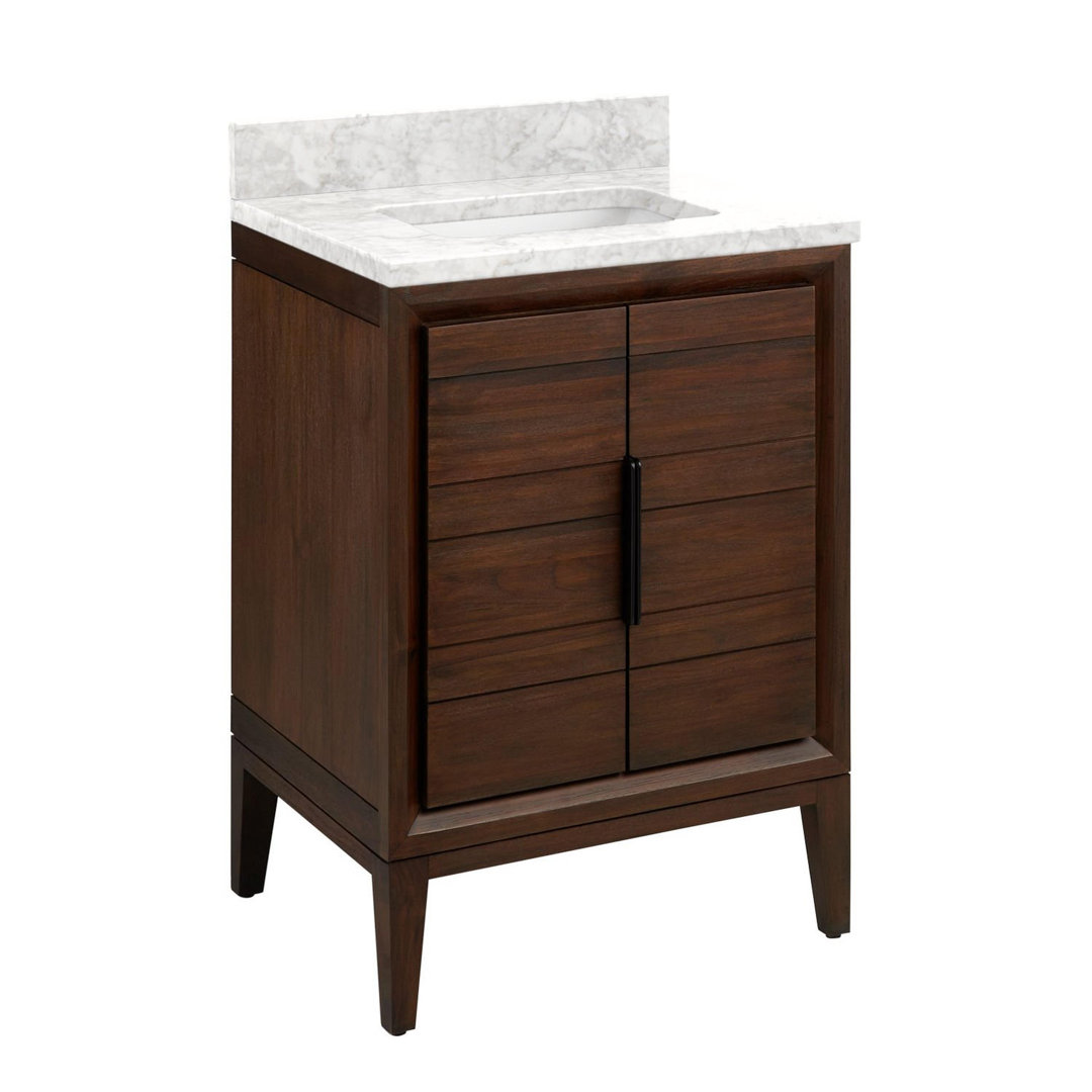 24" Aliso Single Bathroom Vanity Set with Rectangular Undermount Sink Signature Hardware Top 