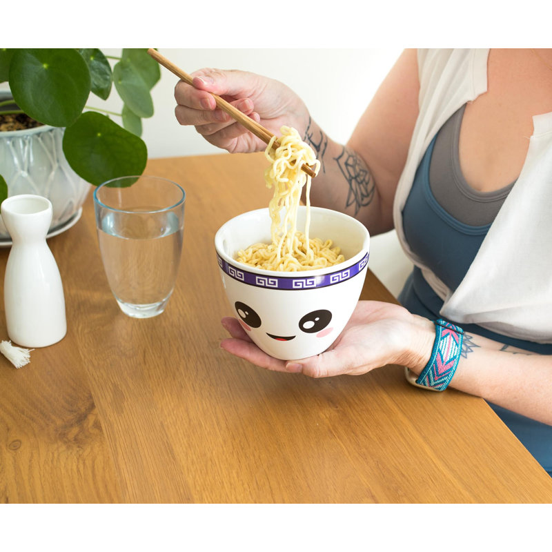 Service de table japonais Bowl Bop Lo Mein | Bol Ramen 16 onces, baguettes