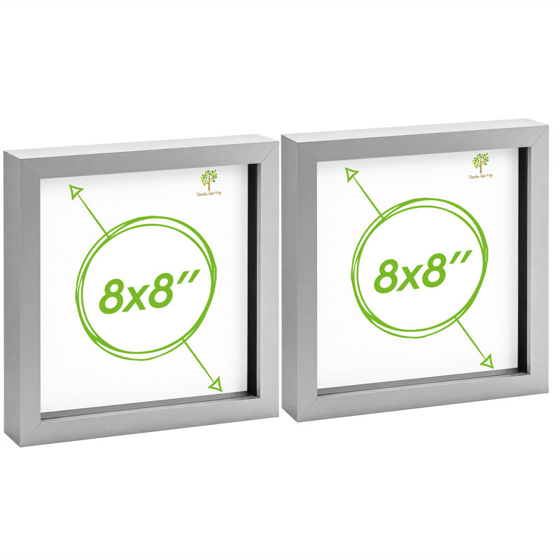 Nicola Spring - 3D Box Photo Frames, 22.5cm H x 22.5cm W x 3.5cm D, Grey