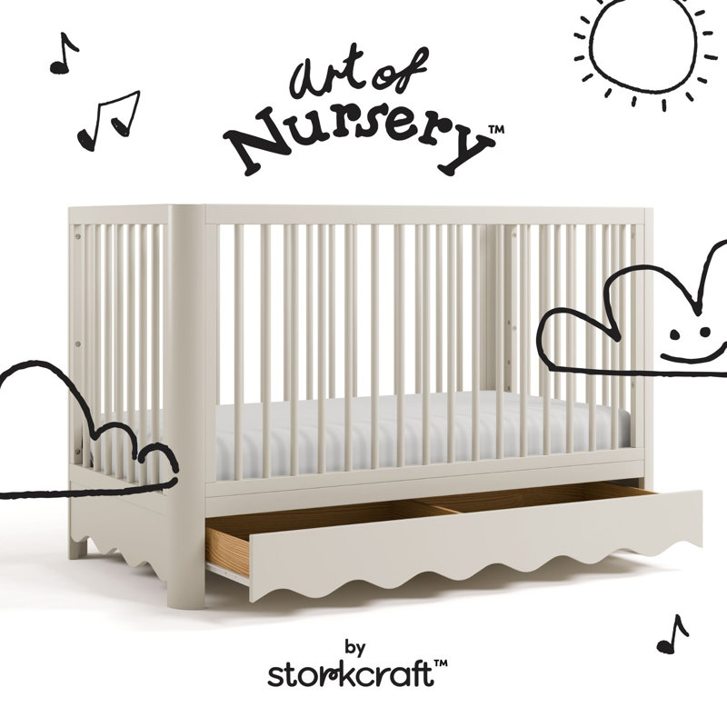 Storkcraft Casablanca Deluxe 5-In-1 Convertible Crib, Frosted Oat