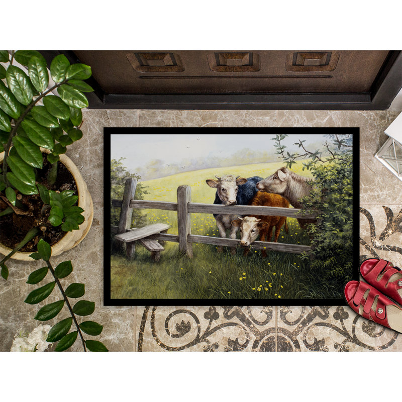 Tapis de porte pour l’extérieur antidérapant buttercup, 2 pi x 3 pi