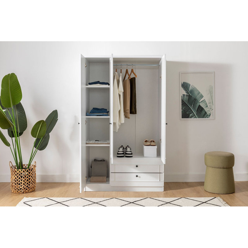 Tektas 3 Door Wardrobe, 178cm H x 105cm W x 52cm D