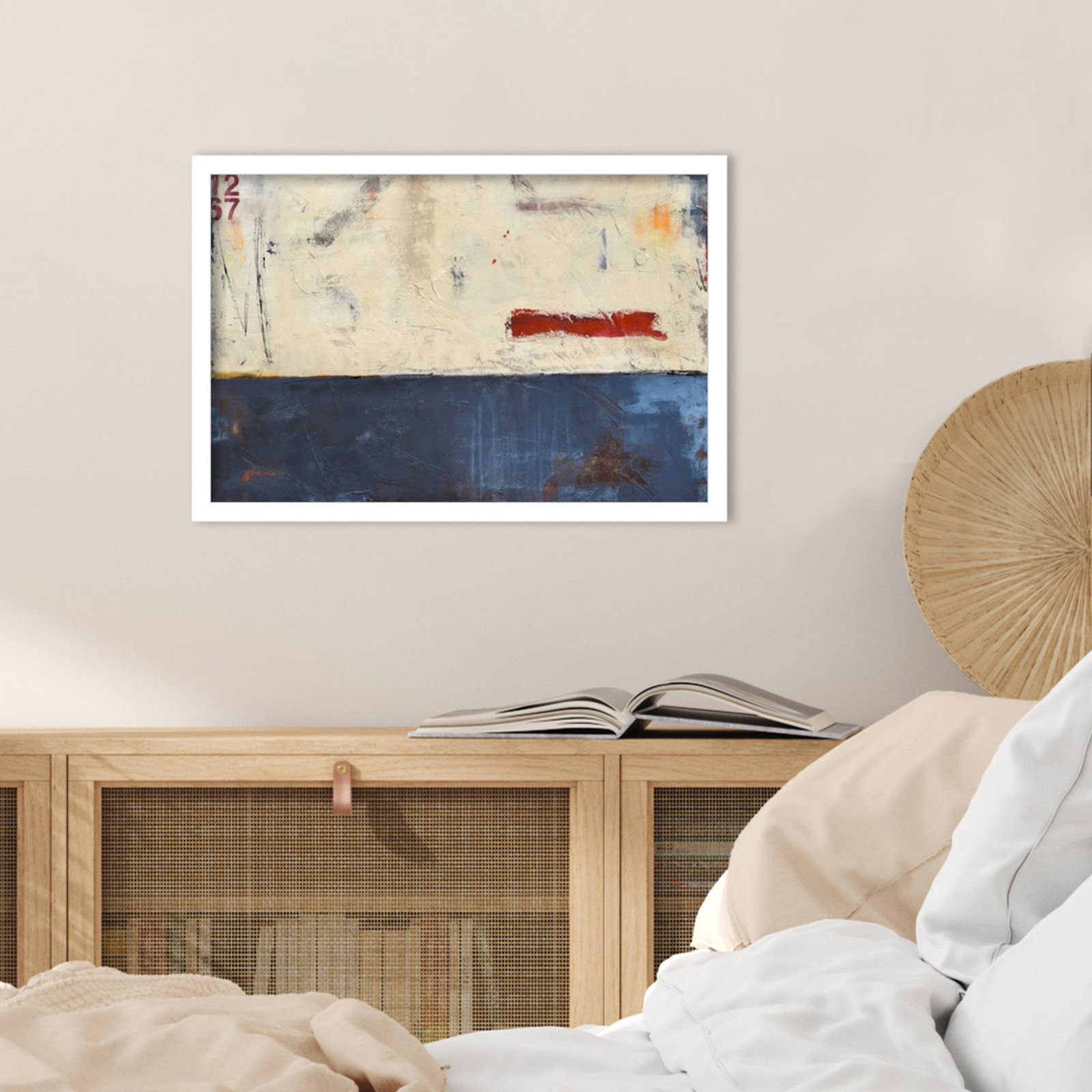 Label 1267 by Mauro Wood Framed Wall Art Print, 15" H x 21" W, White