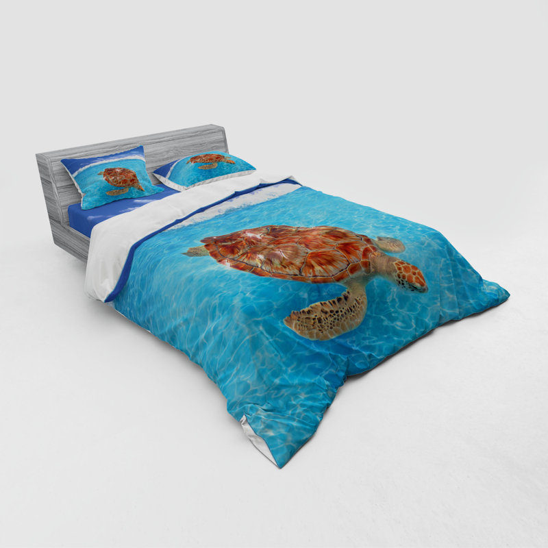 Ensemble de housse de couette turquoise en microfibre, Housse de couette grand + 3 pièces supplémentair