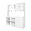 Grande armoire huche de cuisine l 63 po, armoire de rangement autoportante avec 4 portes, 4 tiroirs et tablette à micro-ondes