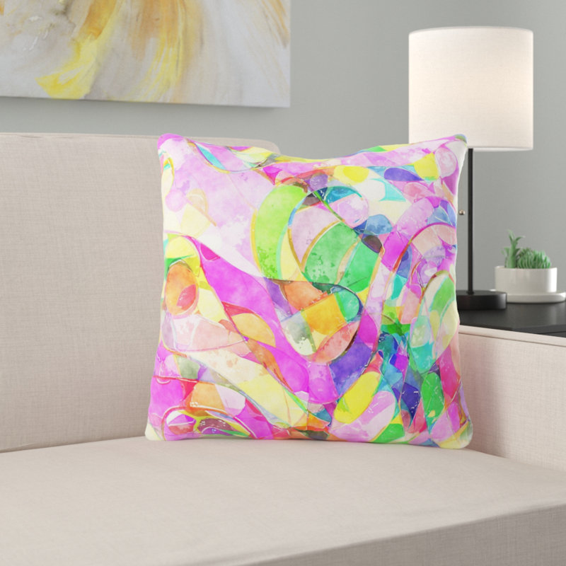 Coussin décoratif transparent Polak, Microsuède, Intérieur