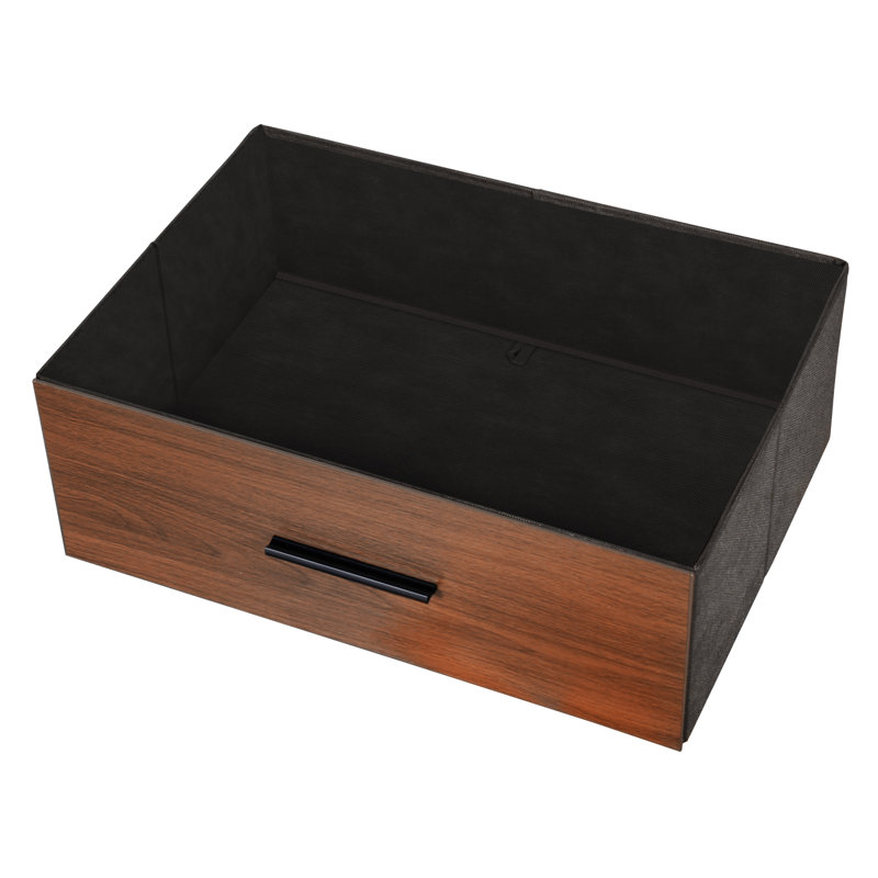 Spacious Wood Frame Dresser with 6 Fabric Drawers