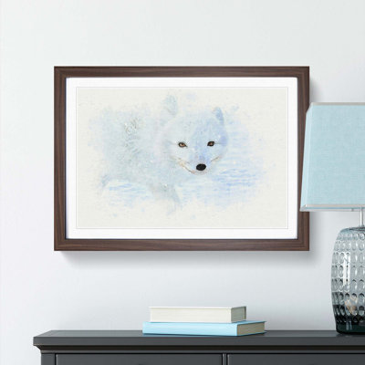 Winter Fox in Abstract - Picture Frame Graphic Art Print