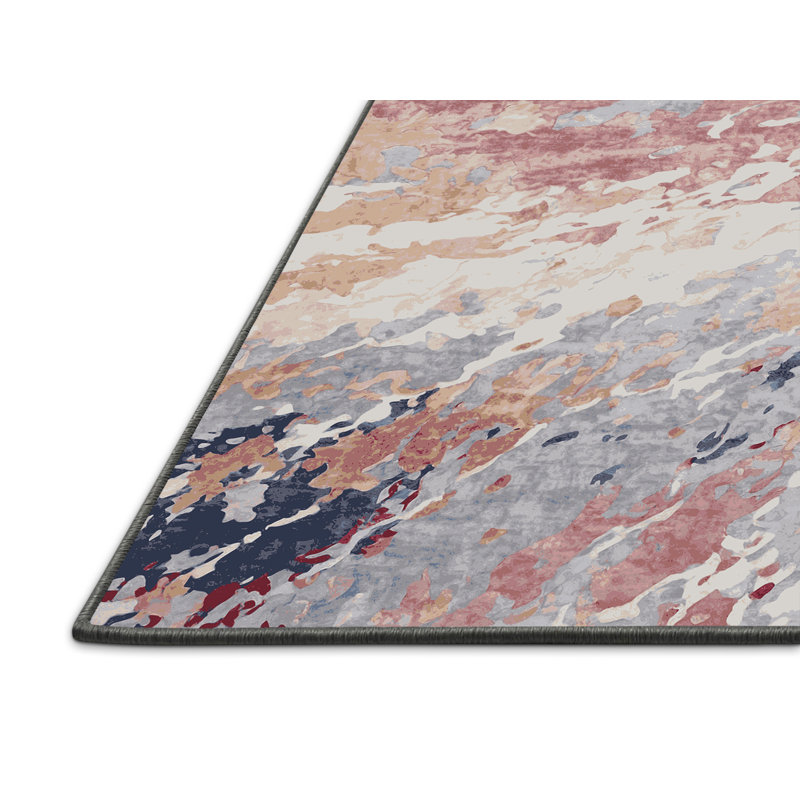 Tapis gris soyeux et moelleux, Rectangle 6 pi x 9 pi