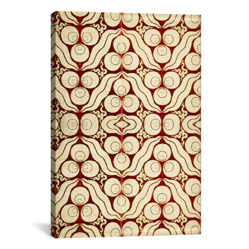 Velours avec un motif Chintamani, H 12 po x l 8 po x P 0,75 po, Pas de tapis, Toile tendue