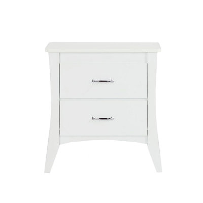 MDF Wooden Nightstand with 2 Drawers