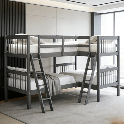 Abigel Kids Twin Over Twin Bunk Bed