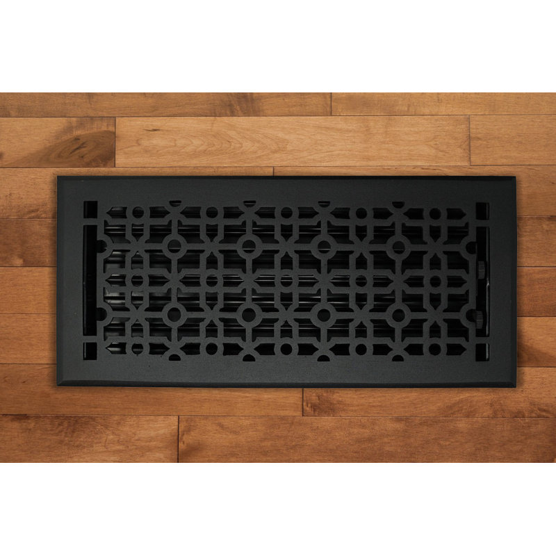Registre de fixation en métal pour plancher / mur, Noir, L 12 po x l 4 po x H 2,75 po