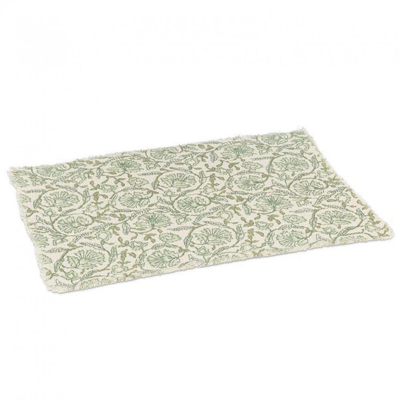 Green And White Floral Placemat