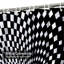 Rideau de douche géométrique noir et blanc avec 12 crochets-1203645790