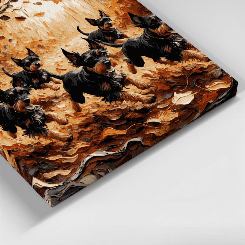 «Dogs Affenpinscher», art mural sur toile noire