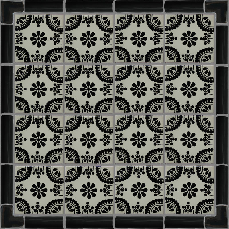 2 "x 2" 5 pièces TalaMex Noir Talavera